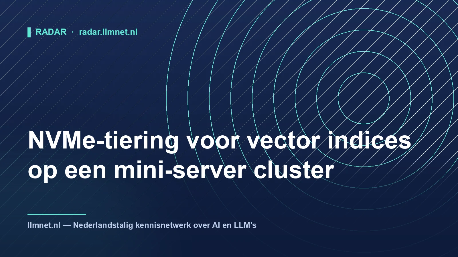 NVMe-tiering voor vector indices op mini-clusters